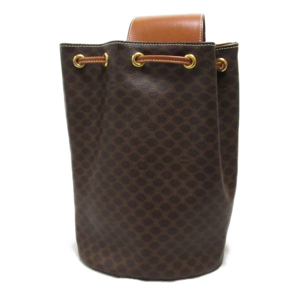 2101217918725 4 Celine Macadam Pattern Shoulder Bag Coated Canvas Dark Brown