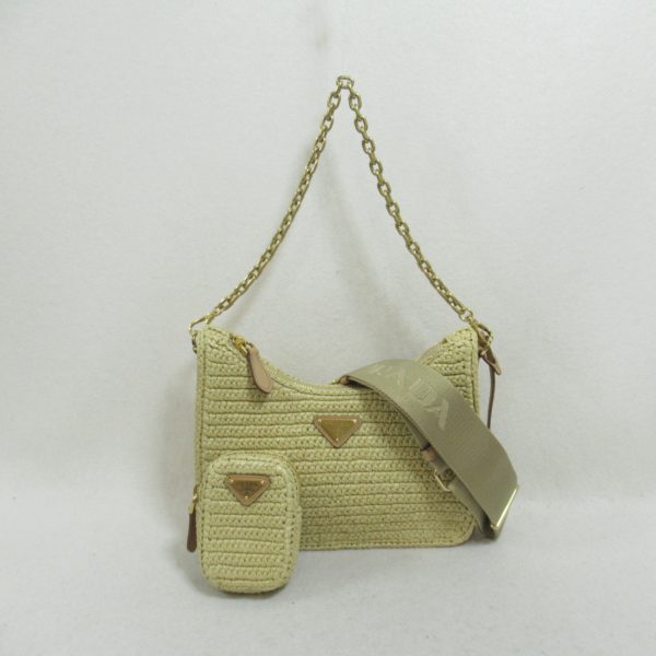 2101217956017 9 Prada Re Editon Shoulder Bag Raffia Natural