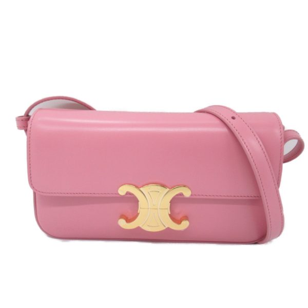 2101217966443 4 Celine Triomphe Shoulder Bag Leather Pink