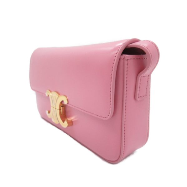 2101217966443 5 Celine Triomphe Shoulder Bag Leather Pink