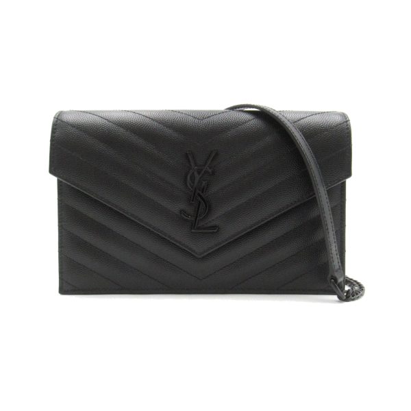 2101217974431 1 Saint Laurent Chain Wallet Shoulder Bag Leather Black