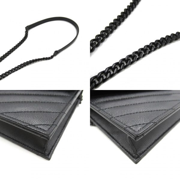 2101217974431 10c Saint Laurent Chain Wallet Shoulder Bag Leather Black