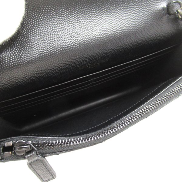 2101217974431 6 Saint Laurent Chain Wallet Shoulder Bag Leather Black