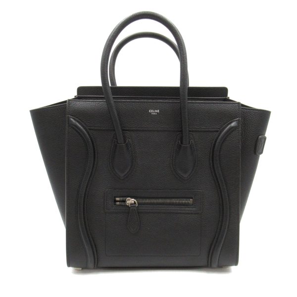 2101217977968 1 Celine Luggage Micro Shopper Tote Bag Leather Black