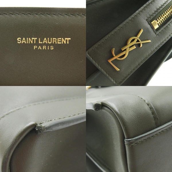 2101217979672 9c Yves Saint Laurent East Side 2Way Shoulder Bag Leather Khaki