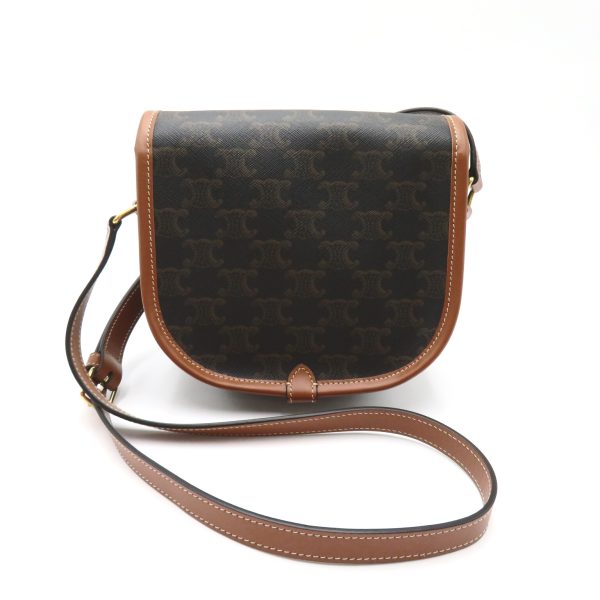 2101217980197 2 Celine Shoulder Bag Coated Canvas Leather Brown