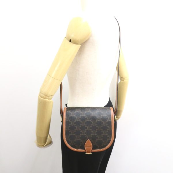 2101217980197 5 Celine shoulder bag coated canvas leather ladies brown