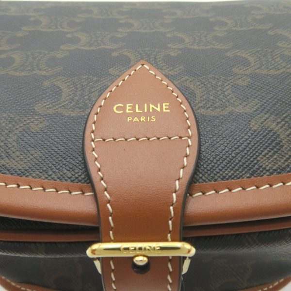 2101217980197 7 Celine shoulder bag coated canvas leather ladies brown