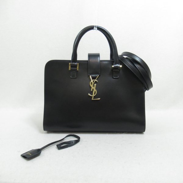 2101218005110 2 Saint Laurent Baby Cabas Shoulder Bag Leather Black