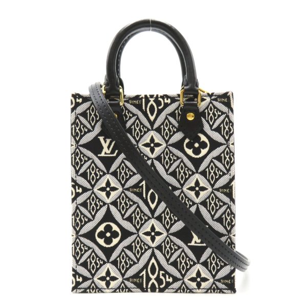 2101218019308 1 Louis Vuitton Petite Sac Plat 2way Shoulder Bag Jacquard Black