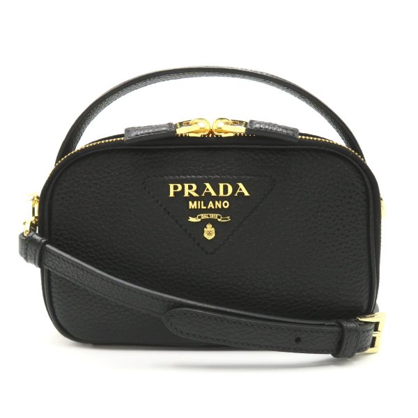 2101218039658 1 PRADA Shoulder Bag Leather Nero