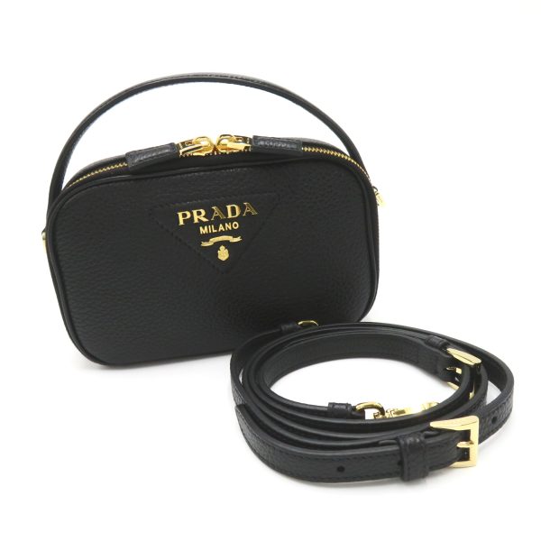 2101218039658 10 PRADA Shoulder Bag Leather Nero