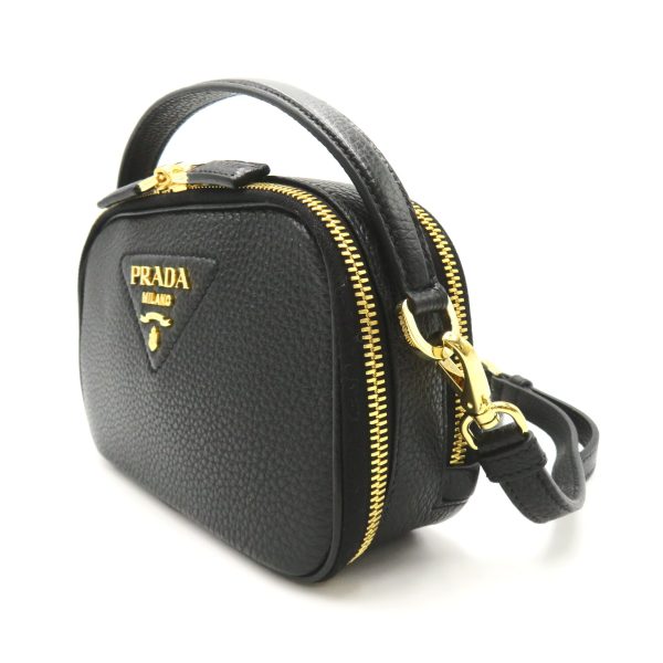 2101218039658 3 PRADA Shoulder Bag Leather Nero