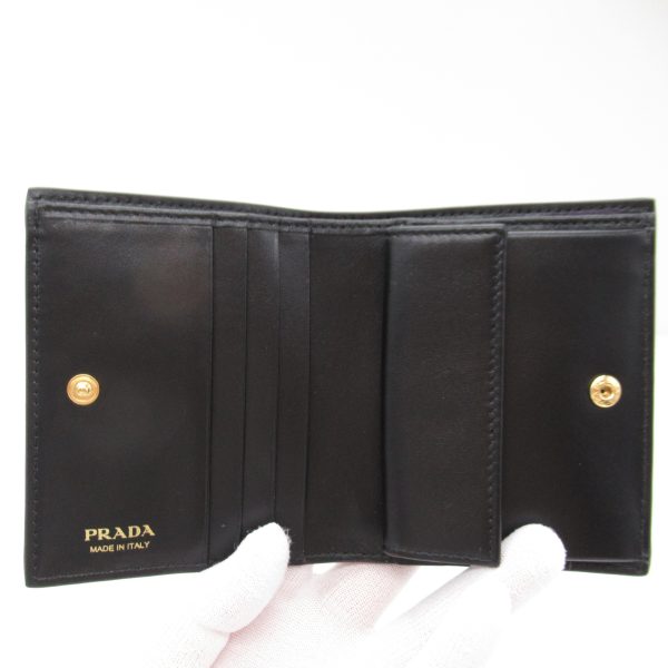 2101218039726 5 PRADA Bifold Wallet Calf Leather Black