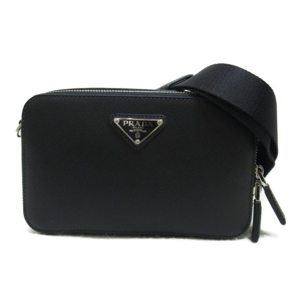 2101218039894 2 PRADA Shoulder Bag Saffiano Leather Nero