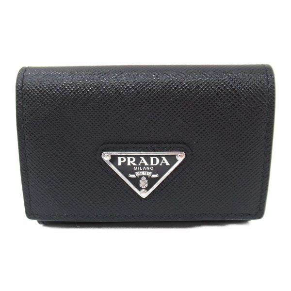 2101218039931 2 PRADA Tri Fold Wallet Saffiano Leather Black