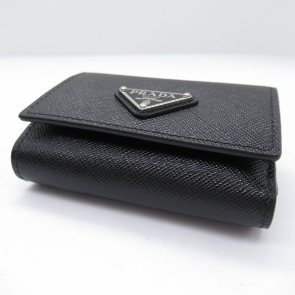 2101218039931 4 PRADA Tri Fold Wallet Saffiano Leather Black