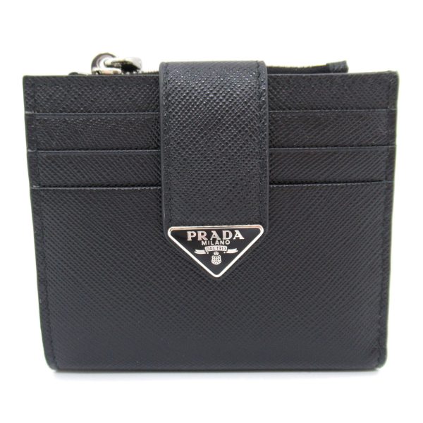 2101218039955 2 PRADA Bifold Wallet Saffiano Leather Black