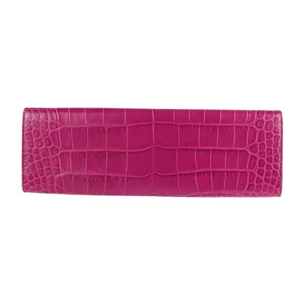 2104023007075 3 Gucci Clutch Bag Croco Embossed Leather Purple