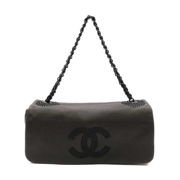 2104102236553 1 Chanel Chain Lambskin Shoulder Bag Gray