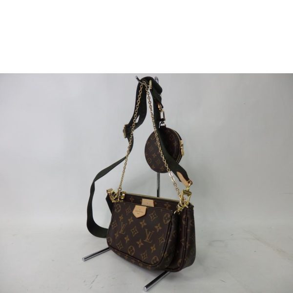 21054 3 Louis Vutton Monogram Khaki Accessory Pochette Bag Multi