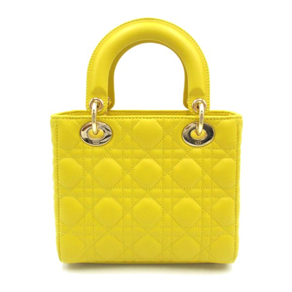 2107400217682 2 Dior Cannage Lamb Skin 2 Way Tote Bag Yellow