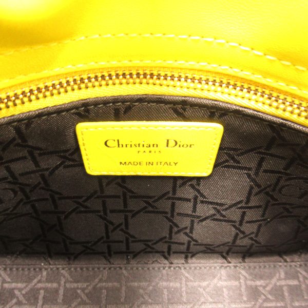 2107400217682 8 Dior Cannage Lamb Skin 2 Way Tote Bag Yellow