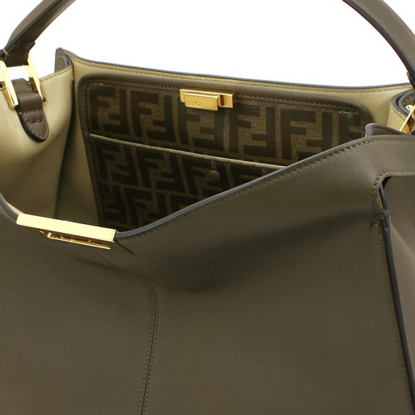 211012 bg3 3 6 FENDI Peekaboo X Lite Handbag Leather Maya