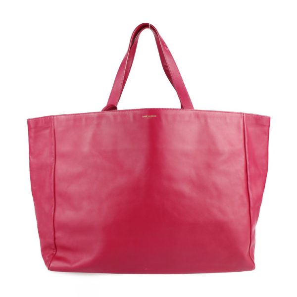 2115123002150 1 Saint Laurent Paris Vorisse Suede Fuchsia Leather Tote Bag Pink