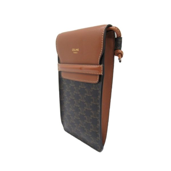 2118400123453 4 Celine Triomphe Phone Pouch Leather Canvas