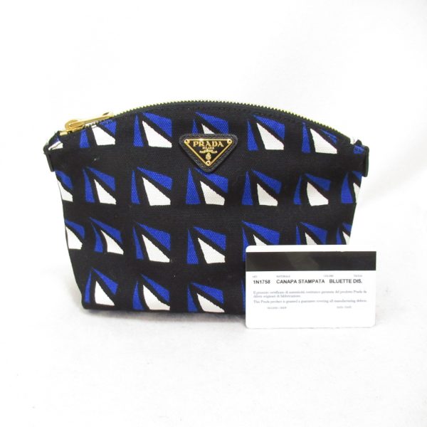 2118400126362 10 Prada Pouch Cotton Ladies Black BlueWhite