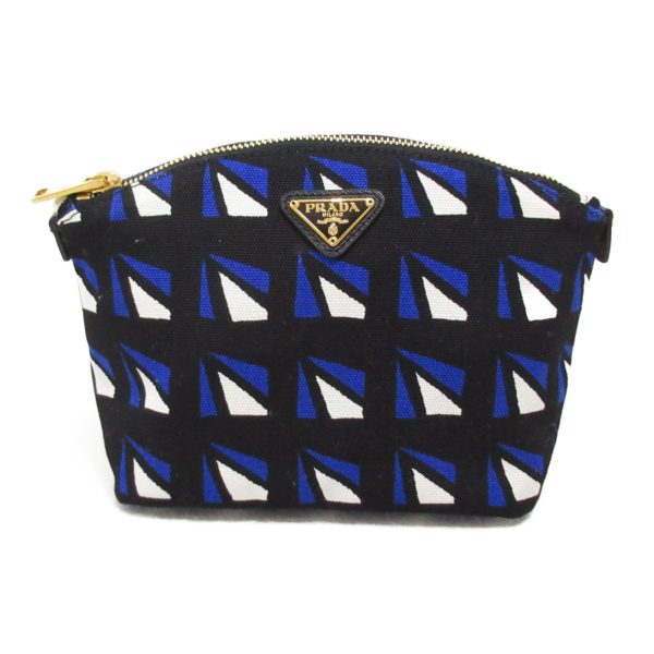 2118400126362 2 Prada Pouch Cotton Ladies Black BlueWhite