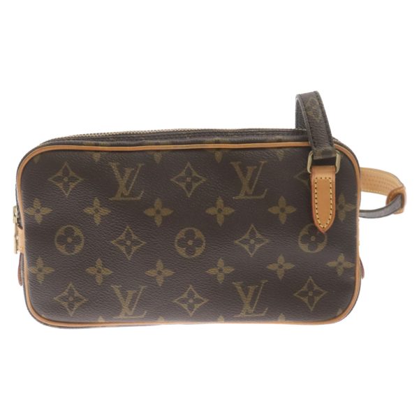 2124f140009 1 Louis Vuitton Monogram Pochette Marly Bandouliere Shoulder Bag Canvas Brown