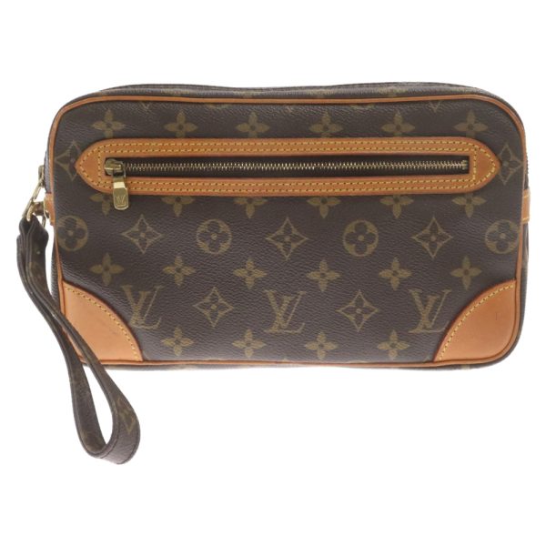 2124f140010 1 Louis Vuitton Marly Dragonne Gm Clutch Bag Canvas Brown