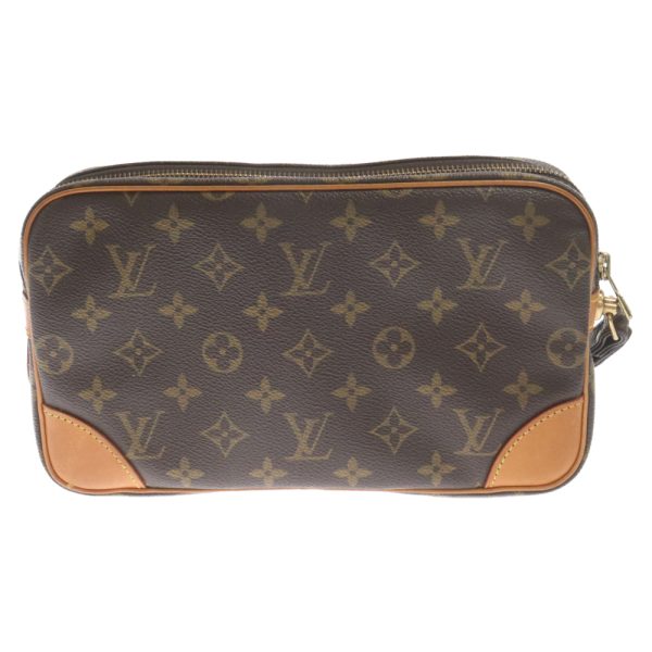 2124f140010 2 Louis Vuitton Marly Dragonne Gm Clutch Bag Canvas Brown