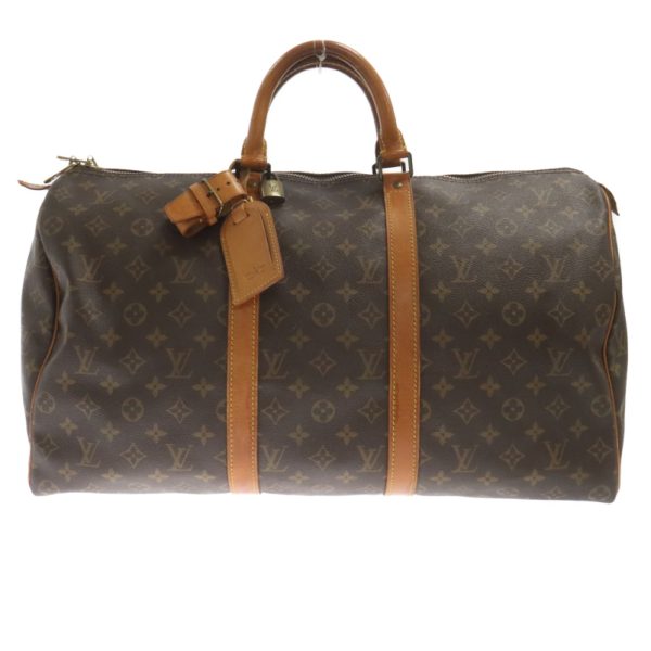 2124f140013 1a Louis Vuitton Monogram Keepall Boston Bag Canvas Brown