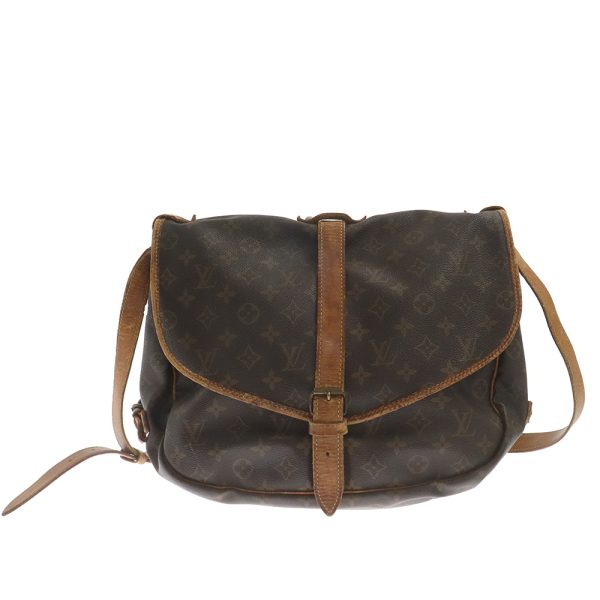 2124f180009 1a Louis Vuitton Monogram Saumur Messenger Bag Brown