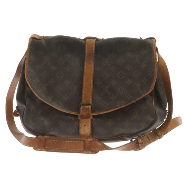 2124f180009 2 Louis Vuitton Monogram Saumur Messenger Bag Brown