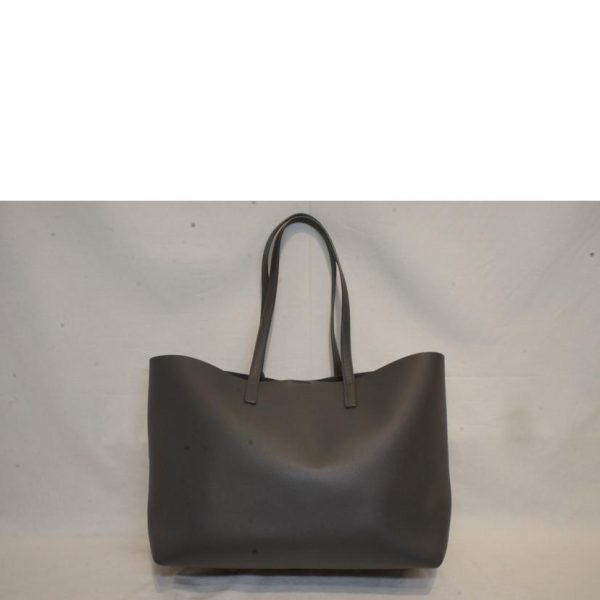 21783 2 Saint Laurent Shopping Tote Gray with Pouch