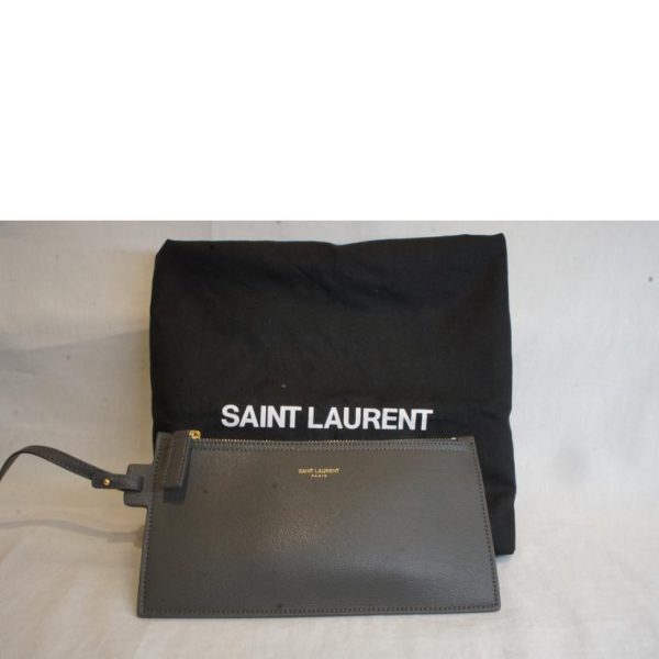 21783 6 Saint Laurent Shopping Tote Gray with Pouch