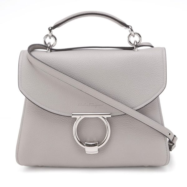 21h49302 Ferragamo Margot Handbag Rhinocerosgrey