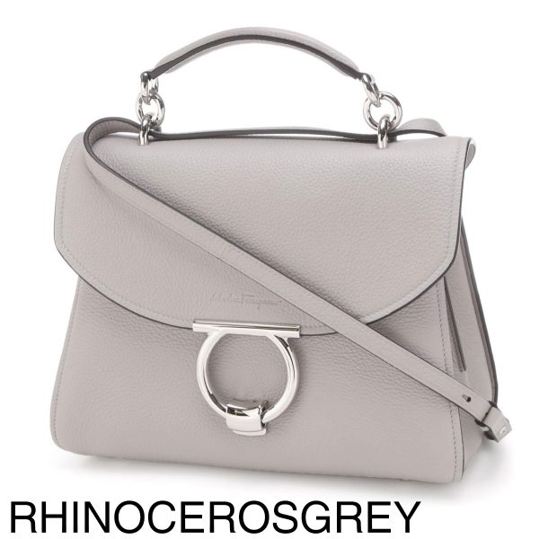 21h49310 Ferragamo Margot Handbag Rhinocerosgrey