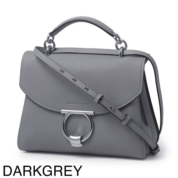 21h49312 Ferragamo Margot Handbag Rhinocerosgrey