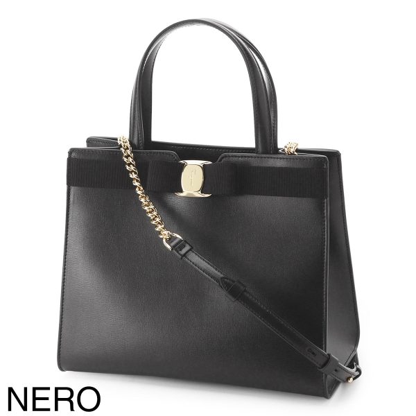 21i29009 Ferragamo Vara Tote Bag Black