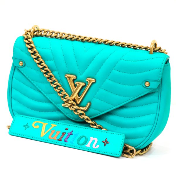 22 3014 01 Louis Vuitton Wave Chain Shoulder Bag Turquoise Blue