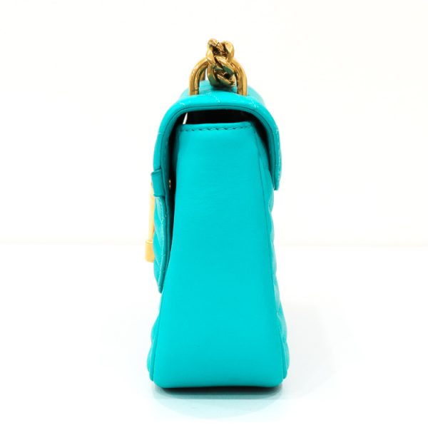 22 3014 03 Louis Vuitton Wave Chain Shoulder Bag Turquoise Blue