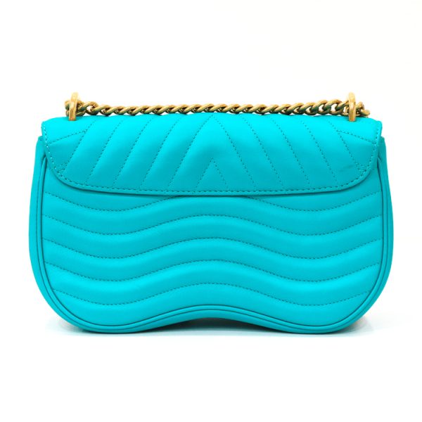 22 3014 04 Louis Vuitton Wave Chain Shoulder Bag Turquoise Blue