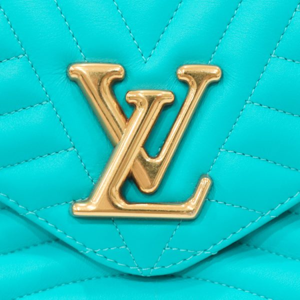 22 3014 10 Louis Vuitton Wave Chain Shoulder Bag Turquoise Blue