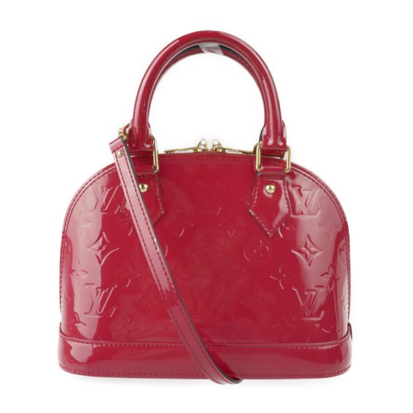 2221123010179 1 Louis Vuitton Alma Bb Vernis Handbag Leather Red