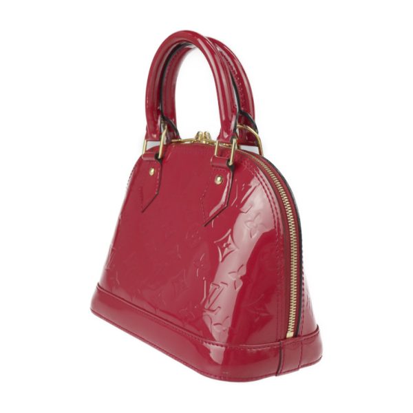 2221123010179 2 Louis Vuitton Alma Bb Vernis Handbag Leather Red